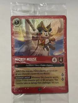Disney Lorcana Mickey Mouse Pirate Captain Sealed Promo Holo NM - Image 1
