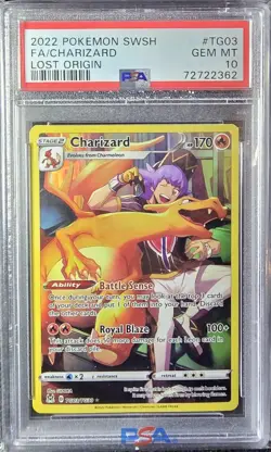 Charizard Lost Origin - Full Art - #TG03/TG30 Rare Pokemon TCG PSA 10 GEM MT - Image 1