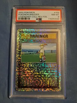 2002 LEGENDARY COLLECTION POKEMON BREEDER REV FOIL 102/110 PSA 8 NM-MT - Image 1