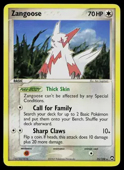 Zangoose 25/108 - Power Keepers - Pokemon LP-EXC BUY 2 CARDS GET 1 FREE! - Image 1