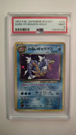 1997 Pokemon Japanese Rocket Dark Gyarados Holo #130 - PSA 9 Mint - Image 1