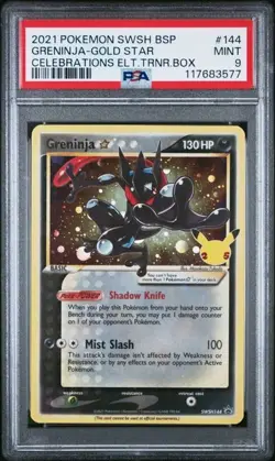 2021 POKEMON SWSH BLACK STAR PROMO #144 GRENINJA-GOLD STAR CELEBRATIONS ELT.TRNR - Image 1
