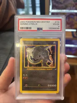 Pokemon Neo Destiny 2002 Shining Steelix Holo Card #112/105 PSA 4 - Image 1