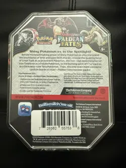 Pokemon Paldean Fates Great Tusk ex Tin (4 Packs) New Sealed English NEW SEALED - Image 2