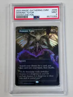 MTG - Demonic Tutor - Commander Masters 2023 - Showcase Borderless Foil - PSA 9 - Image 1
