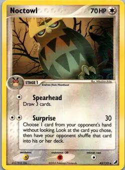 Noctowl 43/115 Uncommon Unseen Forces Pokemon Lightly Played - Image 1