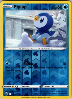 Piplup 035/172 Common Brilliant Stars Pokemon Reverse Holo NM - Image 1