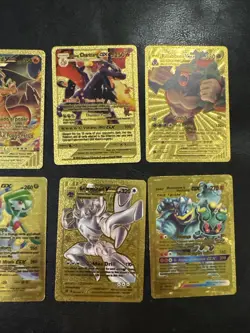 Pokemon Pikachu Textured Gold Foil Fan Art Pokemon (lot Of 8 Cards) - Image 3