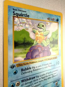 Pokemon TCG Squirtle 63/102 Base Set Shadowless Regular 1st Edition WOTC 1999 - Image 2