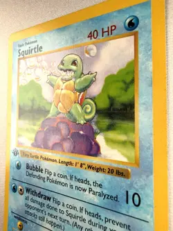 Pokemon TCG Squirtle 63/102 Base Set Shadowless Regular 1st Edition WOTC 1999 - Image 3
