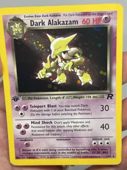Pokemon TCG Dark Alakazam 1/82 1st Edition Team Rocket Holo Foil WOTC LP SWIRL - Image 2