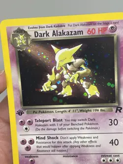 Pokemon TCG Dark Alakazam 1/82 1st Edition Team Rocket Holo Foil WOTC LP SWIRL - Image 3