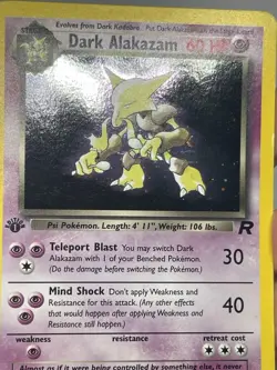 Pokemon TCG Dark Alakazam 1/82 1st Edition Team Rocket Holo Foil WOTC LP SWIRL - Image 4