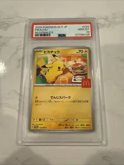 2025 POKEMON JAPANESE M-P PROMO MCDONALD'S #020 PIKACHU PSA 10 - Image 3