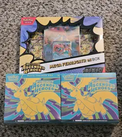 Pokemon Ascended Heroes Lot Sealed 2 ETBs + Mega Feraligatr ex Box - Image 1