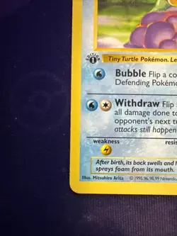 Pokemon TCG Squirtle 63/102 Base Set Shadowless Regular 1st Edition WOTC 1999 - Image 5