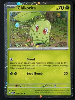 🌀Swirl🌀 Chikorita 008/217 Ascended Heroes Cosmos Holo Promo Pokemon NM - Image 1