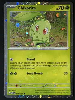 🌀Swirl🌀 Chikorita 008/217 Ascended Heroes Cosmos Holo Promo Pokemon NM - Image 2