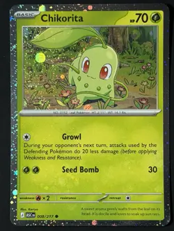 🌀Swirl🌀 Chikorita 008/217 Ascended Heroes Cosmos Holo Promo Pokemon NM - Image 3
