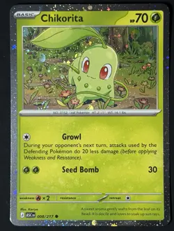 🌀Swirl🌀 Chikorita 008/217 Ascended Heroes Cosmos Holo Promo Pokemon NM - Image 4