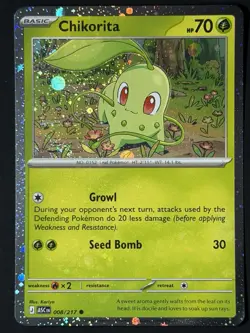 🌀Swirl🌀 Chikorita 008/217 Ascended Heroes Cosmos Holo Promo Pokemon NM - Image 5