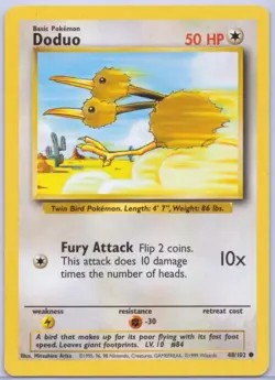 Doduo - 48/102 - Common - Unlimited - Base Set - Pokemon - Image 1
