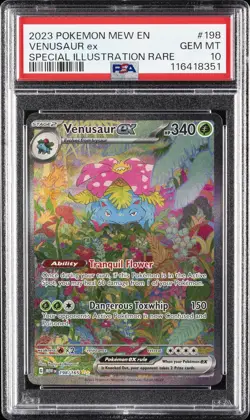 2023 POKEMON MEW EN-151 SPECIAL ILLUSTRATION RARE #198 VENUSAUR EX PSA 10 - Image 1
