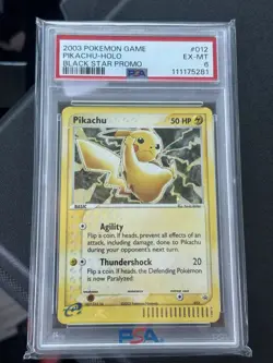 Pokemon Pikachu Black Star Promo #012 Holo PSA 6 2003 English TCG - Image 1