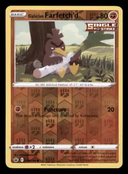 Galarian Farfetch'd 078/198 Common Chilling Reign Pokemon TCG Reverse Holo NM - Image 1