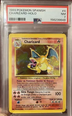 1999 Pokemon SPANISH Charizard Base Set Unlimited PSA 7 - Image 1