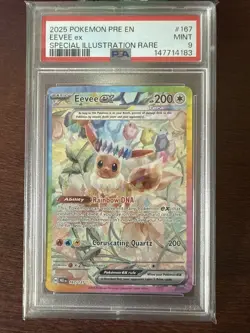 Eevee EX 167/108 Special Illustration Rare Prismatic Evolution Pokemon PSA 9 - Image 1