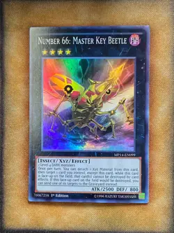 Yugioh Number 66: Master Key Beetle MP14-EN099 Super Rare 1st Ed NM - Image 1
