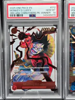 Luffy Sabo Ace WINNER One Piece 3rd Anniversary 3 Brothers PSA 10 Gem Mint - Image 3