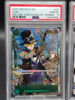 Luffy Sabo Ace WINNER One Piece 3rd Anniversary 3 Brothers PSA 10 Gem Mint - Image 4