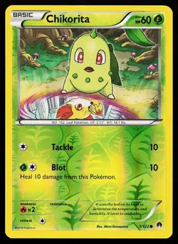 Chikorita 1/122 Reverse Holo Common BREAKpoint Pokemon Card - Image 1