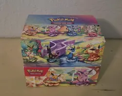 Pokemon TCG Prismatic Evolutions Full Set of 8 Sealed Mini Tins with Display - Image 4