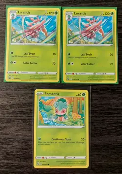Fomantis 014/163 & 2x Lurantis 015/163 Pokemon card Battle Styles NM - Image 1