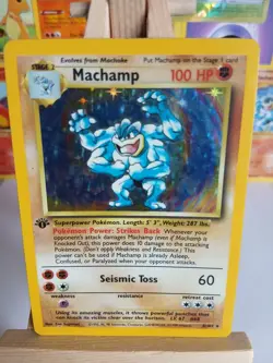 Pokemon TCG Machamp Base Set 8/102 1st Edition Holo Rare - Image 2