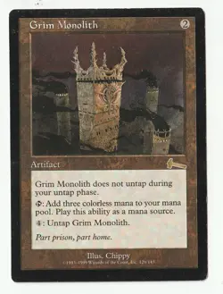 MTG Grim Monolith Urza's Legacy 126/143 Artifact Vintage Old School LP- - Image 1