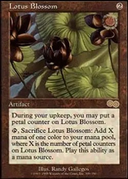 MTG Lotus Blossom, Urza's Saga, Damaged, English - Image 1