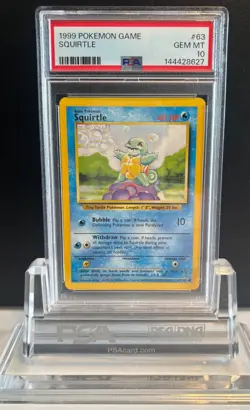 1999 Pokemon Game Base Set Unlimited Squirtle PSA 10 GEM MINT. - Image 1
