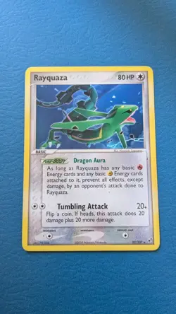 Rayquaza Non-Holo 22/107 - EX Deoxys 2005 - Vintage Non-Holo Rare Pokemon TCG - Image 1