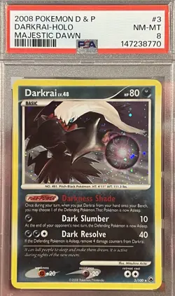 Darkrai 2008 Majestic Dawn 3/100 Pokemon Holo PSA 8 - NEW CERT - Image 1