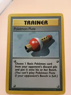 Pokemon Flute 86/102 Uncommon Base Set Unlimited Pokemon MP - Image 1