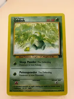 Oddish 63/82 Team Rocket Regular WoTC Vintage Pokemon TCG MP - Image 1