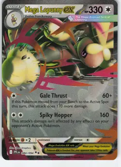 Mega Lopunny ex 084/094 Double Rare Holo ME02: Phantasmal Flames NM Pokemon - Image 1