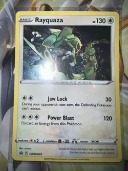 Pokemon TCG Rayquaza - SWSH029 Sword & Shield Black Star Promo NM W/Swirl - Image 1
