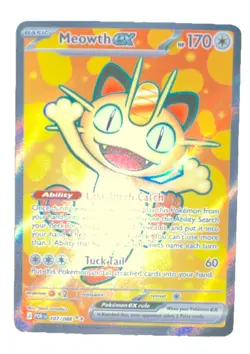 Pokemon TCG Holo Ultra Rare Full Art Meowth ex 107/088 Prismatic Evolutions EN - Image 1