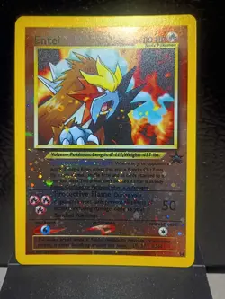 2001 Pokemon Movie 3 Entei Reverse Holo Black Star Promo #34 NM amazing shape - Image 1