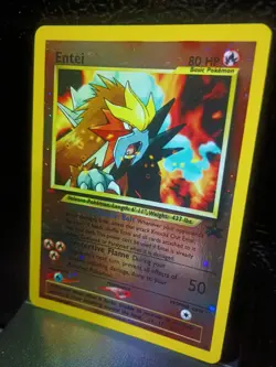 2001 Pokemon Movie 3 Entei Reverse Holo Black Star Promo #34 NM amazing shape - Image 3